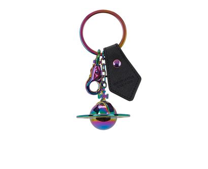 Vivienne Westwood 3D Iridescent Orb Keyring Brass, front view